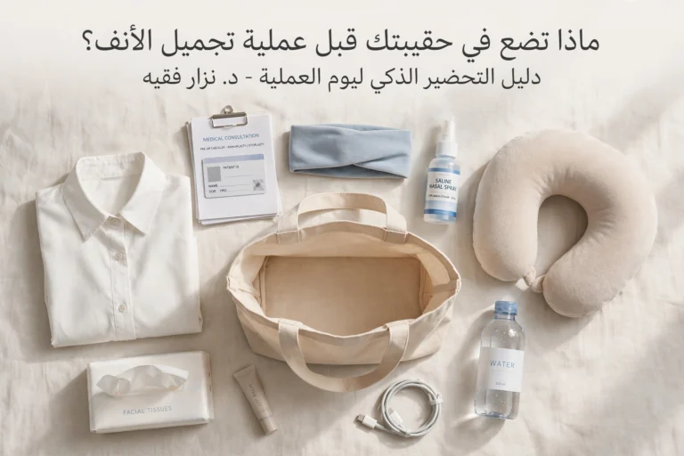ماذا تضع في حقيبتك قبل عملية تجميل الأنف وتجميل الأذن؟ | د. نزار فقيه